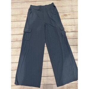 Lisa Rinna Collection Regular STRETCH Pull-On Wide-Leg Gray Cargo Pants Size XXS